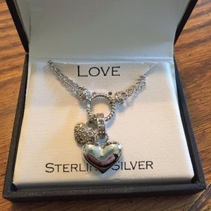 Sterling silver Macy's heart necklace